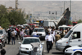 تصاویر سقوط هواپیمای مسافربری در تهران